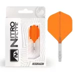 Red Dragon Nitro Flite bílo-oranžové integrované standard letky a krátké násadky na šipky
