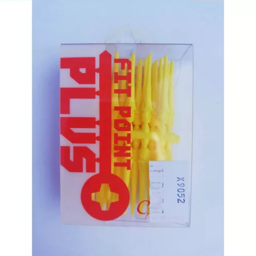 Hroty na šipky Cosmo Fit Point Plus soft, plastové, žluté 50ks, závit 2BA