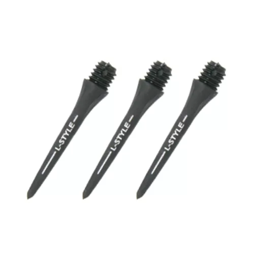 Konverzní karbonové hroty na šipky L-Style Hard Lip Points Carbon černé 25mm, závit 2BA, 6ks