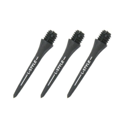 Konverzní karbonové hroty na šipky L-Style Hard Lip Points Carbon černé 25mm, závit 2BA, 6ks