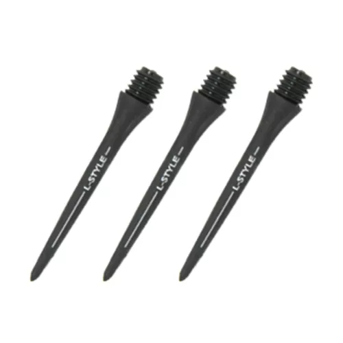 Konverzní karbonové hroty na šipky L-Style Hard Lip Points Carbon černé 30mm, závit 2BA, 6ks