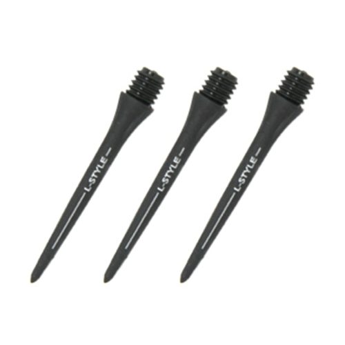 Konverzní karbonové hroty na šipky L-Style Hard Lip Points Carbon černé 30mm, závit 2BA, 6ks