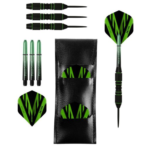 Sada steel šipek XQ MAX Black/Green Coated 23g, Brass