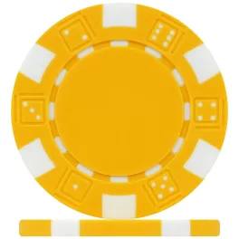 Pokerový žeton, kostkový vzor, 11,5g, žlutý