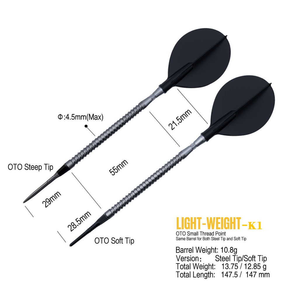 Šipky soft Cuesoul Jiho Oto Super Slim 10,8g 90% wolfram
