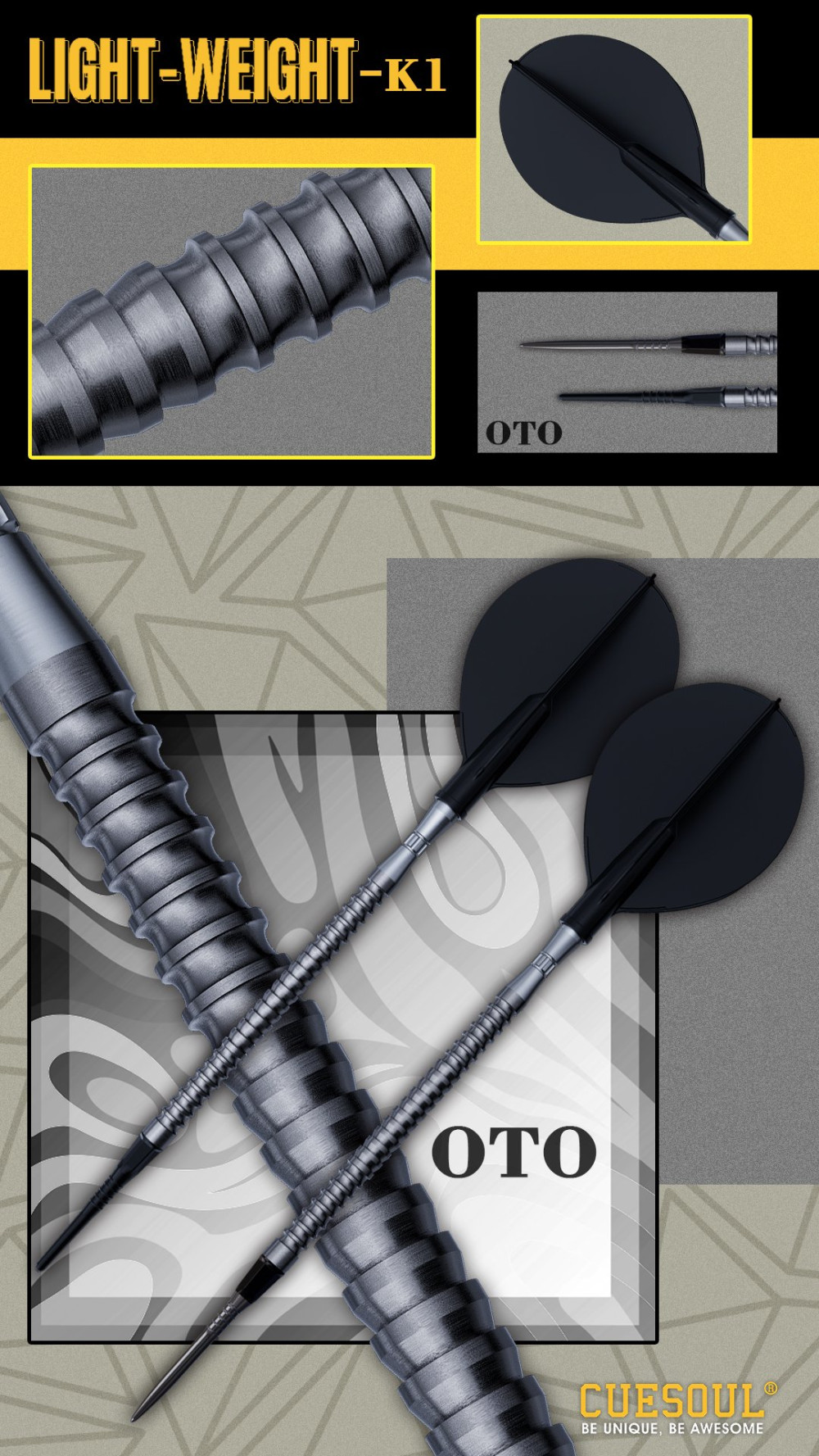 Šipky soft Cuesoul Jiho Oto Super Slim 10,8g 90% wolfram
